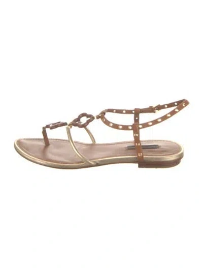 Pre-owned Louis Vuitton Leather Sandals In Brown