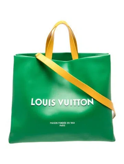 Pre-owned Louis Vuitton Leather Shopper Tote Large In Green