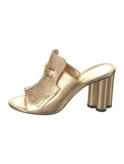 Pre-owned Louis Vuitton Leather Slides