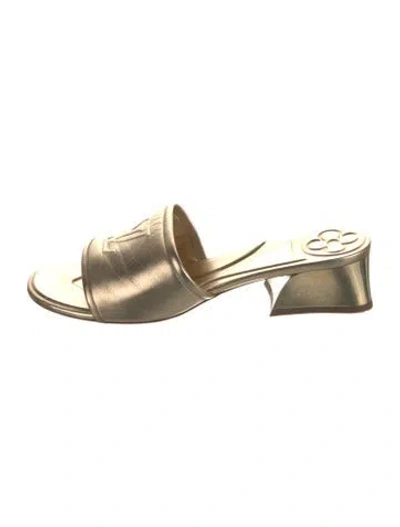 Pre-owned Louis Vuitton Leather Slides