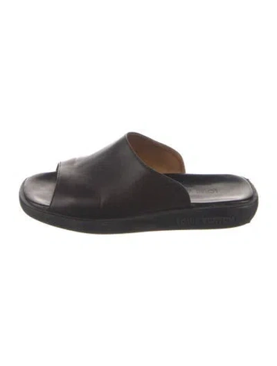 Pre-owned Louis Vuitton Leather Slides In Black