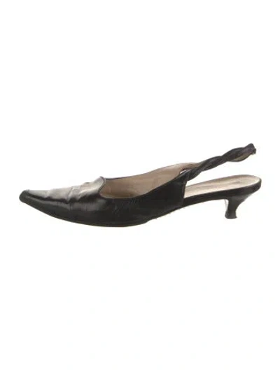 Pre-owned Louis Vuitton Leather Slingback Pumps In Black/brown