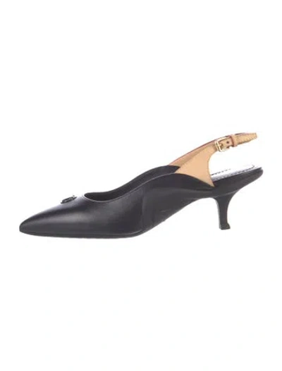 Pre-owned Louis Vuitton Leather Slingback Pumps In Blue