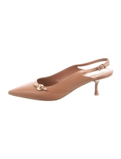 Pre-owned Louis Vuitton Leather Slingback Pumps In Pink