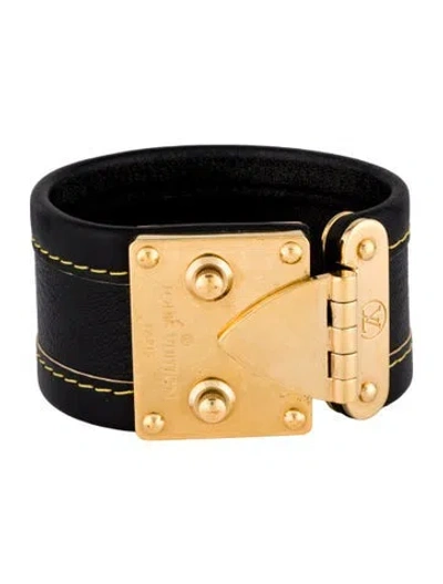 Pre-owned Louis Vuitton Leather S-lock Wrap Bracelet In Multi