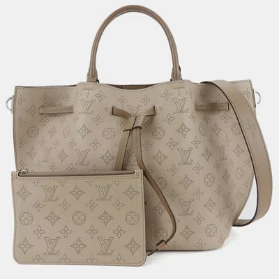 Pre-owned Louis Vuitton Leather Small Mahina Shoulder Bags In Beige