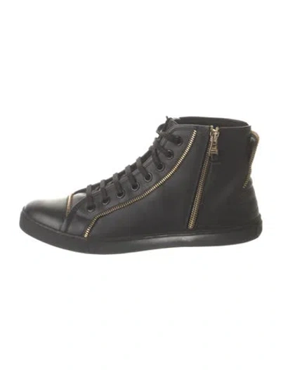 Pre-owned Louis Vuitton Leather Sneakers In Black