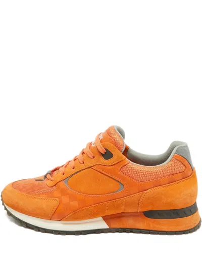 Pre-owned Louis Vuitton Leather Sneakers In Orange