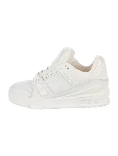 Pre-owned Louis Vuitton Leather Sneakers In White