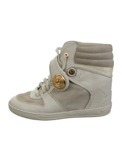 Pre-owned Louis Vuitton Leather Sneakers In White