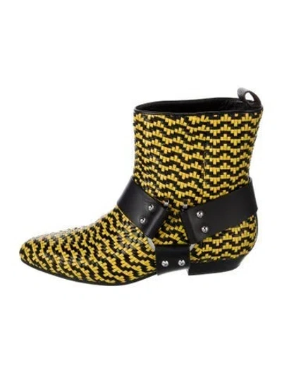 Pre-owned Louis Vuitton Leather Striped Boots In Yellow