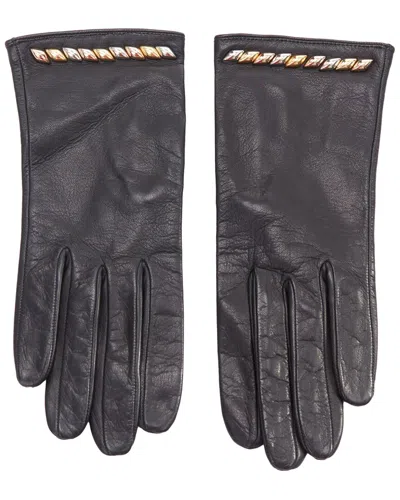 Pre-owned Louis Vuitton Leather Stud Short Gloves (authentic Pre-loved)