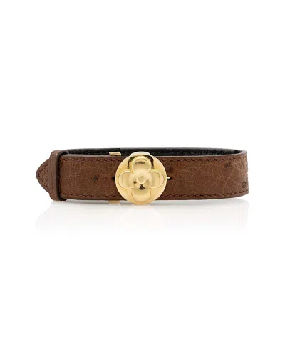 Pre-owned Louis Vuitton Leather Vintage Ostrich Wish Bracelet (authentic Pre-loved)