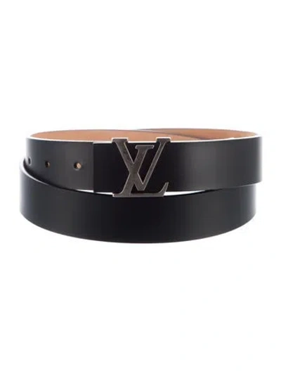 Pre-owned Louis Vuitton Leather Waist Belt In Black