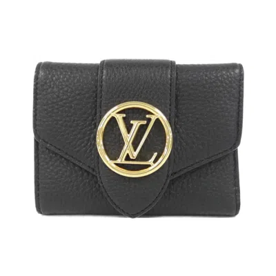 Pre-owned Louis Vuitton Leather Wallet (bi-fold) () In Black