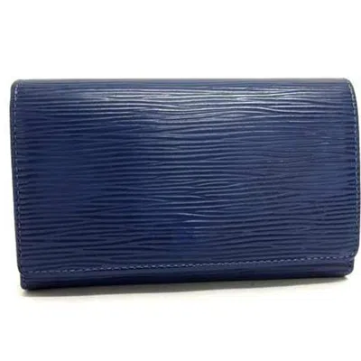 Pre-owned Louis Vuitton Leather Wallet (bi-fold) () In Blue