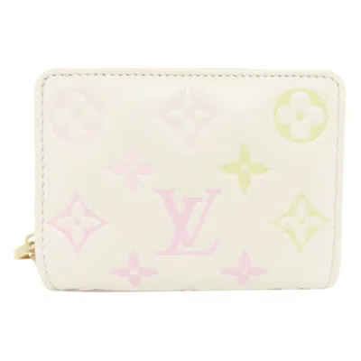 Pre-owned Louis Vuitton Leather Wallet (bi-fold) () In White