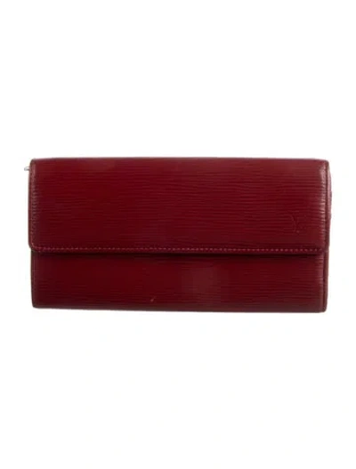 Pre-owned Louis Vuitton Leather Wallet In Red