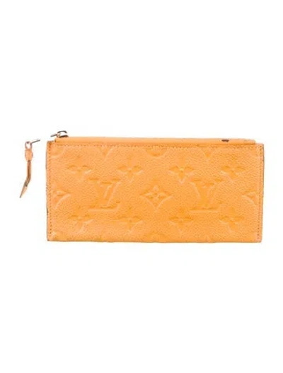 Pre-owned Louis Vuitton Leather Wallet In Yellow
