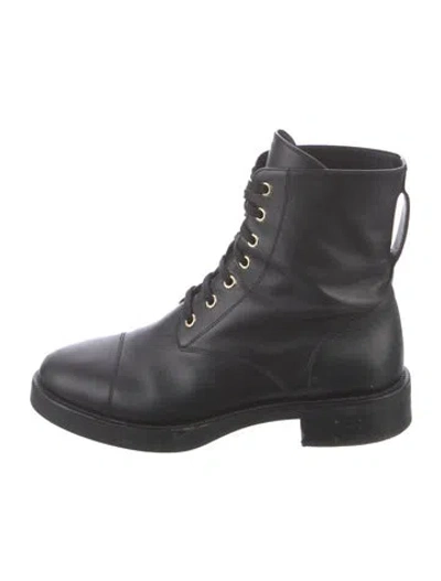 Pre-owned Louis Vuitton Leather Whipstitch Trim Combat Boots In Multi