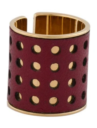 Pre-owned Louis Vuitton Leather Wide Ring In Multi
