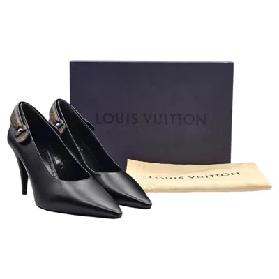 Pre-owned Louis Vuitton Legacy Pumps Black Calf Leather Monogram Strap Eu 36 Us 6 - Nwb