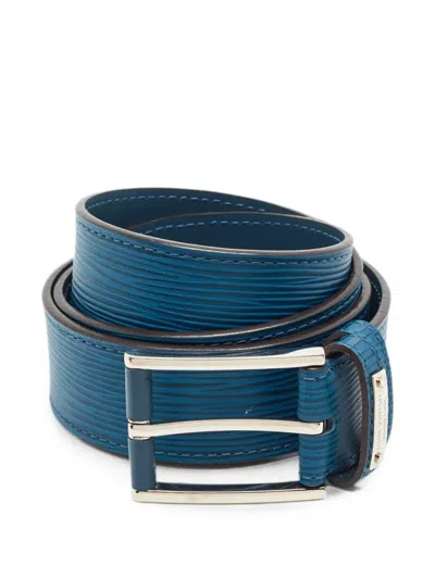 Pre-owned Louis Vuitton Legend Épi-leather Belt In Blue