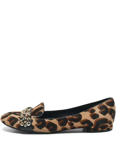 Pre-owned Louis Vuitton Leopard-print Ballet Flats