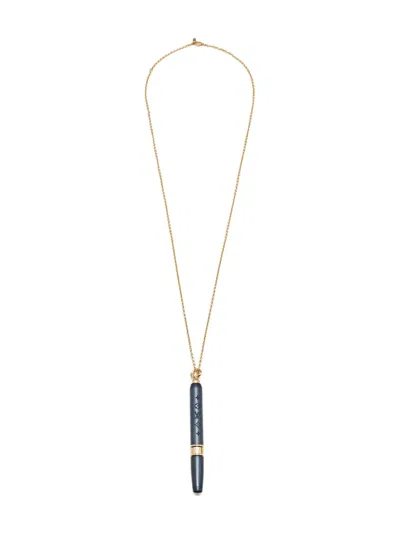 Pre-owned Louis Vuitton Les Gastons Pencil-pendant Necklace In Gold