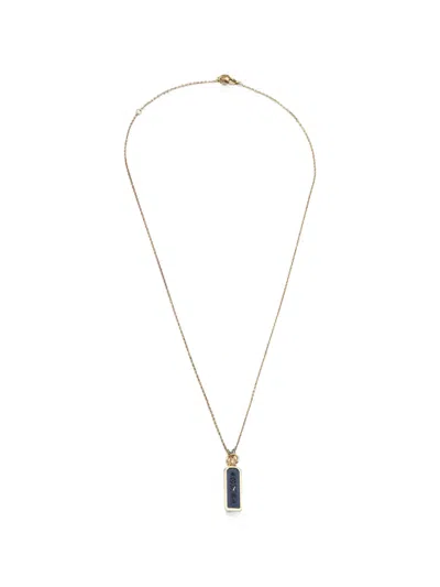 Pre-owned Louis Vuitton Les Gastons Tag-pendant Necklace In Gold