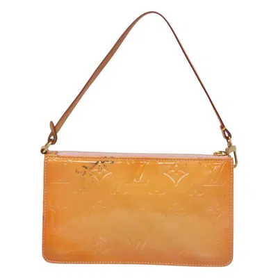 Pre-owned Louis Vuitton Lexington Orange Patent Leather Clutch Bag ()
