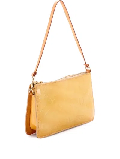 Pre-owned Louis Vuitton Lexington Pochette Monogram Vernis Clutch Bag In Yellow
