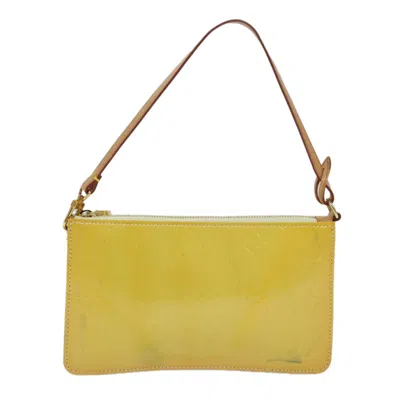 Pre-owned Louis Vuitton Lexington Yellow Patent Leather Clutch Bag ()