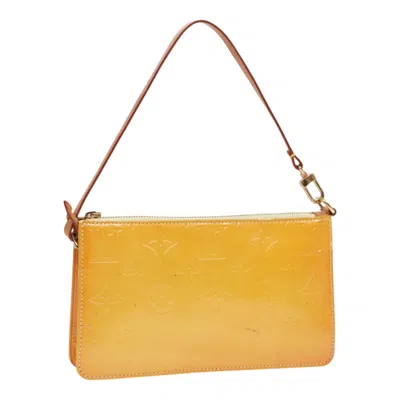 Pre-owned Louis Vuitton Lexington Yellow Patent Leather Clutch Bag ()