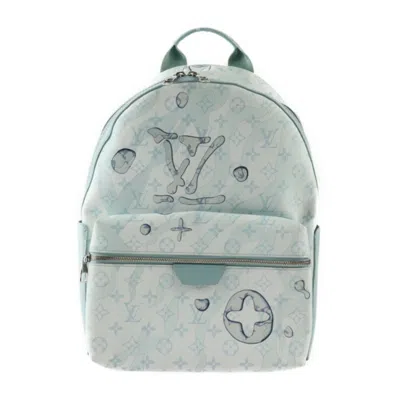 Pre-owned Louis Vuitton Light Blue Pvc Leather Backpack Handbag ()