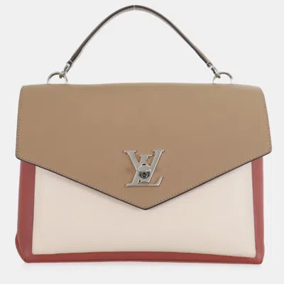 Pre-owned Louis Vuitton Light Brown/ Cream/ Pink Mylockme Satchel Bag In Multicolor