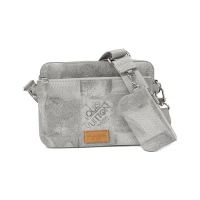 Pre-owned Louis Vuitton Light Gray Coated Canvas Shoulder Bag ()