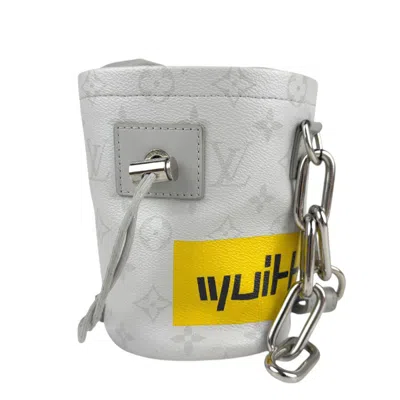 Pre-owned Louis Vuitton Light Gray Yellow Coated Canvas Shoulder Bag ()
