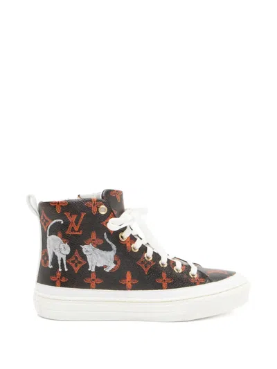 Pre-owned Louis Vuitton Limited Edition Catogram Canvas Stellar Sneakers In Brown