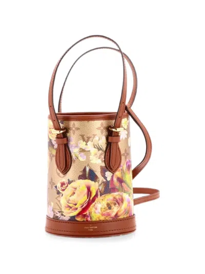 Pre-owned Louis Vuitton Limited Edition Garden Monogram Canvas Nano Bucket Bag In Brown