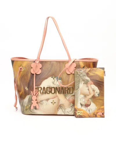 Pre-owned Louis Vuitton Limited Edition Jeff Koons Fragonard Neverfull Mm Tote Bag In Multi