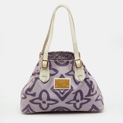 Pre-owned Louis Vuitton Limited Edition Lilac Tahitienne Cabas Pm Bag In Purple