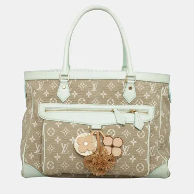 Pre-owned Louis Vuitton Limited Edition Monogram Sabbia Cabas Gm Tote Bag In Beige
