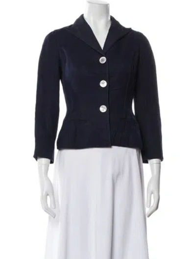 Pre-owned Louis Vuitton Linen Blazer In Blue