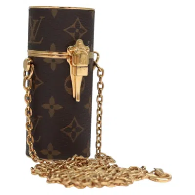 Pre-owned Louis Vuitton Lipstick Brown Canvas Clutch Bag ()