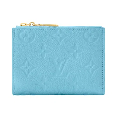 Pre-owned Louis Vuitton Lisa Wallet 'grape Blue Monogram Embossed Empreinte Cowhide Leather' | Women's Size On