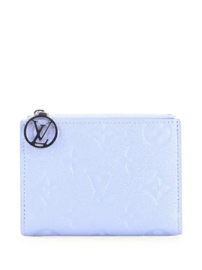 Pre-owned Louis Vuitton Lisa Wallet Monogram Empreinte Leather Compact Small Wallets In Blue