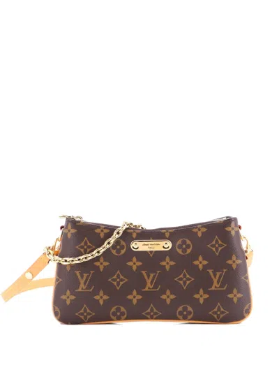 Pre-owned Louis Vuitton Liv Pochette Monogram Canvas Crossbody Bag In Brown
