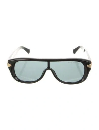 Pre-owned Louis Vuitton Lock Mask Oversize Sunglasses In Black