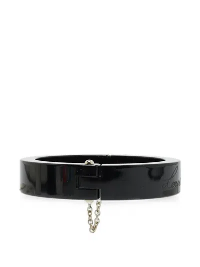 Pre-owned Louis Vuitton Lock Me Engraved-logo Bracelet In Black
